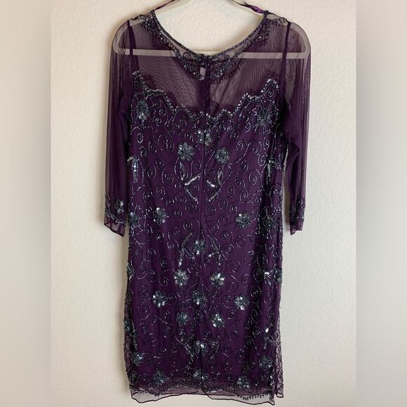 Pisarro Nights: Party Beaded burgundy Dress - Picture 4 of 4